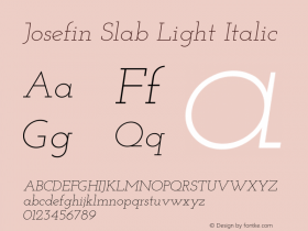 Josefin Slab Light Italic Version 2.000图片样张