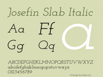 Josefin Slab Italic Version 2.000图片样张