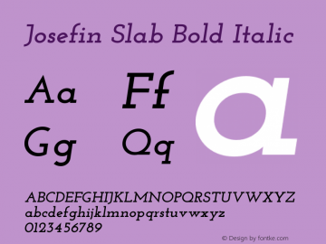 Josefin Slab Bold Italic Version 2.000图片样张