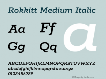 Rokkitt Medium Italic Version 3.103图片样张