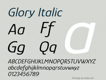 Glory Italic Version 1.011图片样张