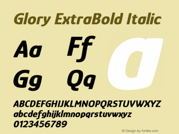 Glory ExtraBold Italic Version 1.011图片样张