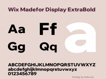 Wix Madefor Display ExtraBold Version 3.100图片样张