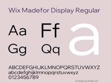 Wix Madefor Display Regular Version 3.100图片样张