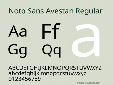 Noto Sans Avestan Regular Version 2.003; ttfautohint (v1.8.4.7-5d5b)图片样张