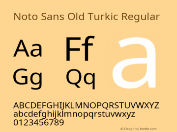 Noto Sans Old Turkic Regular Version 2.003; ttfautohint (v1.8.4.7-5d5b)图片样张