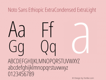 Noto Sans Ethiopic ExtraCondensed ExtraLight Version 2.102图片样张