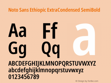 Noto Sans Ethiopic ExtraCondensed SemiBold Version 2.102图片样张