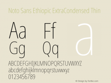 Noto Sans Ethiopic ExtraCondensed Thin Version 2.102图片样张