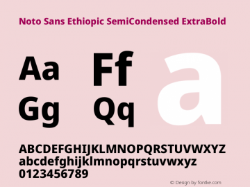 Noto Sans Ethiopic SemiCondensed ExtraBold Version 2.102图片样张