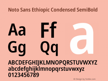 Noto Sans Ethiopic Condensed SemiBold Version 2.102图片样张