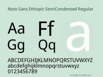 Noto Sans Ethiopic SemiCondensed Regular Version 2.102图片样张