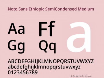 Noto Sans Ethiopic SemiCondensed Medium Version 2.102图片样张