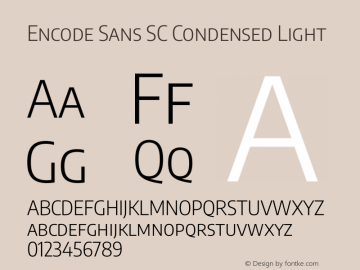 Encode Sans SC Condensed Light Version 3.002图片样张