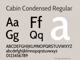 Cabin Condensed Regular Version 3.001图片样张