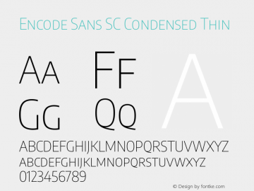 Encode Sans SC Condensed Thin Version 3.002图片样张