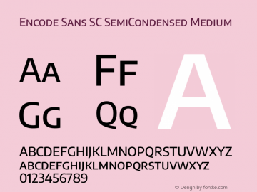 Encode Sans SC SemiCondensed Medium Version 3.002图片样张