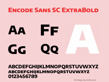 Encode Sans SC ExtraBold Version 3.002图片样张
