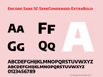 Encode Sans SC SemiCondensed ExtraBold Version 3.002图片样张