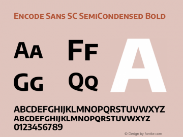 Encode Sans SC SemiCondensed Bold Version 3.002图片样张