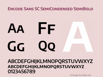 Encode Sans SC SemiCondensed SemiBold Version 3.002图片样张