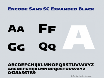 Encode Sans SC Expanded Black Version 3.002图片样张