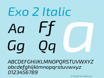 Exo 2 Italic Version 2.001图片样张