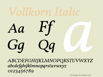 Vollkorn Italic Version 5.001图片样张