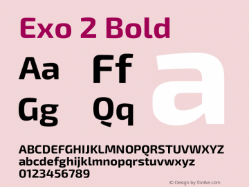 Exo 2 Bold Version 2.001图片样张