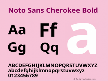 Noto Sans Cherokee Bold Version 2.001图片样张