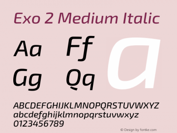 Exo 2 Medium Italic Version 2.001图片样张