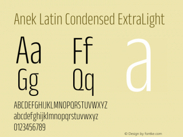 Anek Latin Condensed ExtraLight Version 1.003图片样张