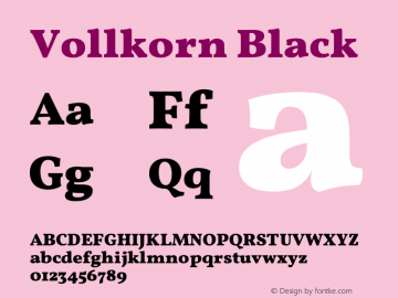 Vollkorn Black Version 5.001图片样张