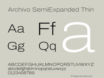 Archivo SemiExpanded Thin Version 2.001图片样张