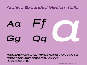 Archivo Expanded Medium Italic Version 2.001图片样张