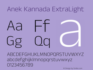 Anek Kannada ExtraLight Version 1.003图片样张