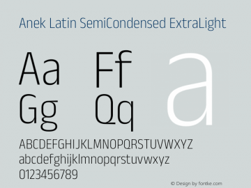 Anek Latin SemiCondensed ExtraLight Version 1.003图片样张