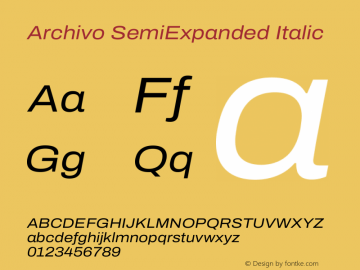 Archivo SemiExpanded Italic Version 2.001图片样张