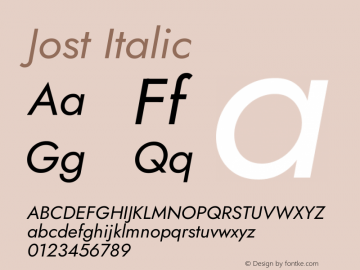 Jost Italic Version 3.710图片样张