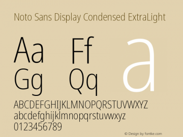 Noto Sans Display Condensed ExtraLight Version 2.003图片样张