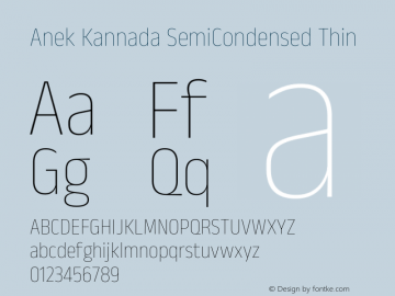 Anek Kannada SemiCondensed Thin Version 1.003图片样张