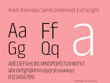 Anek Kannada SemiCondensed ExtraLight Version 1.003图片样张