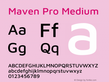 Maven Pro Medium Version 2.102图片样张