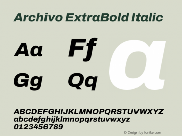 Archivo ExtraBold Italic Version 2.001图片样张