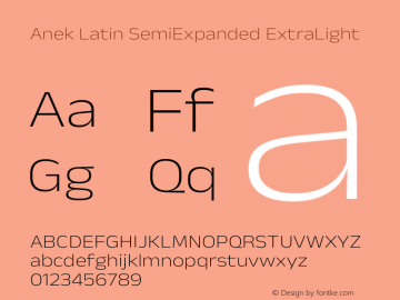 Anek Latin SemiExpanded ExtraLight Version 1.003图片样张