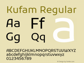 Kufam Regular Version 1.301; ttfautohint (v1.8.3)图片样张