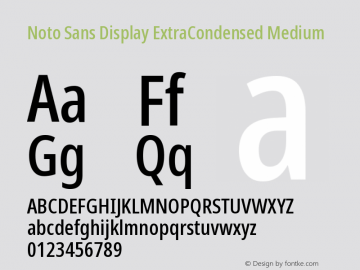 Noto Sans Display ExtraCondensed Medium Version 2.003图片样张