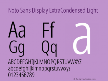 Noto Sans Display ExtraCondensed Light Version 2.003图片样张