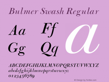 Bulmer Swash Regular 4.0 Font Sample