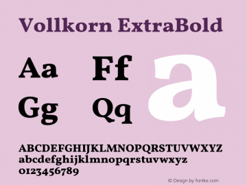 Vollkorn ExtraBold Version 5.001图片样张